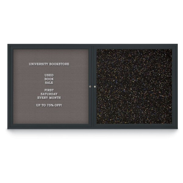United Visual Products Corkboard, Black/Bronze, 72"x36" UV407PLUS-BRONZE-BLACK - main